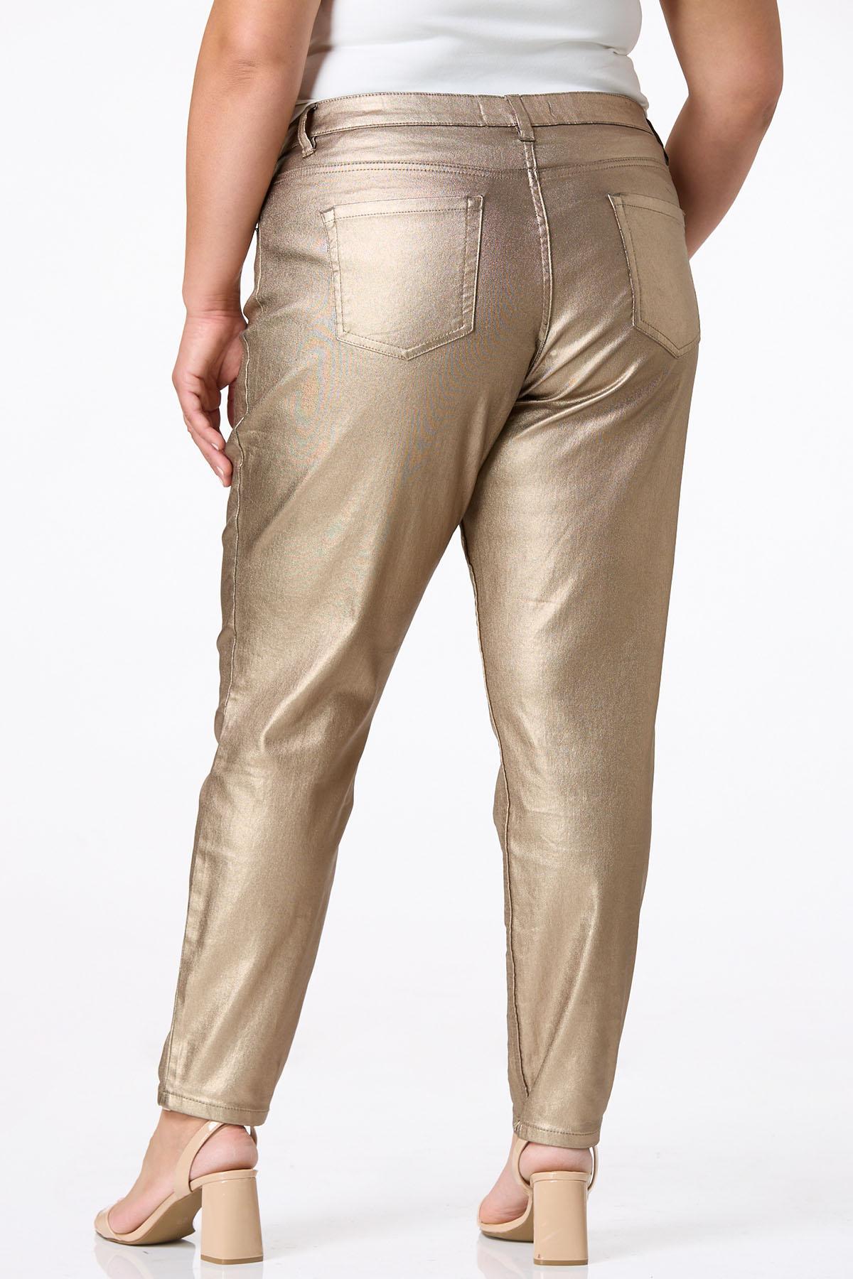  Cato Fashions | Cato Plus Petite Gold Metallic Jeans