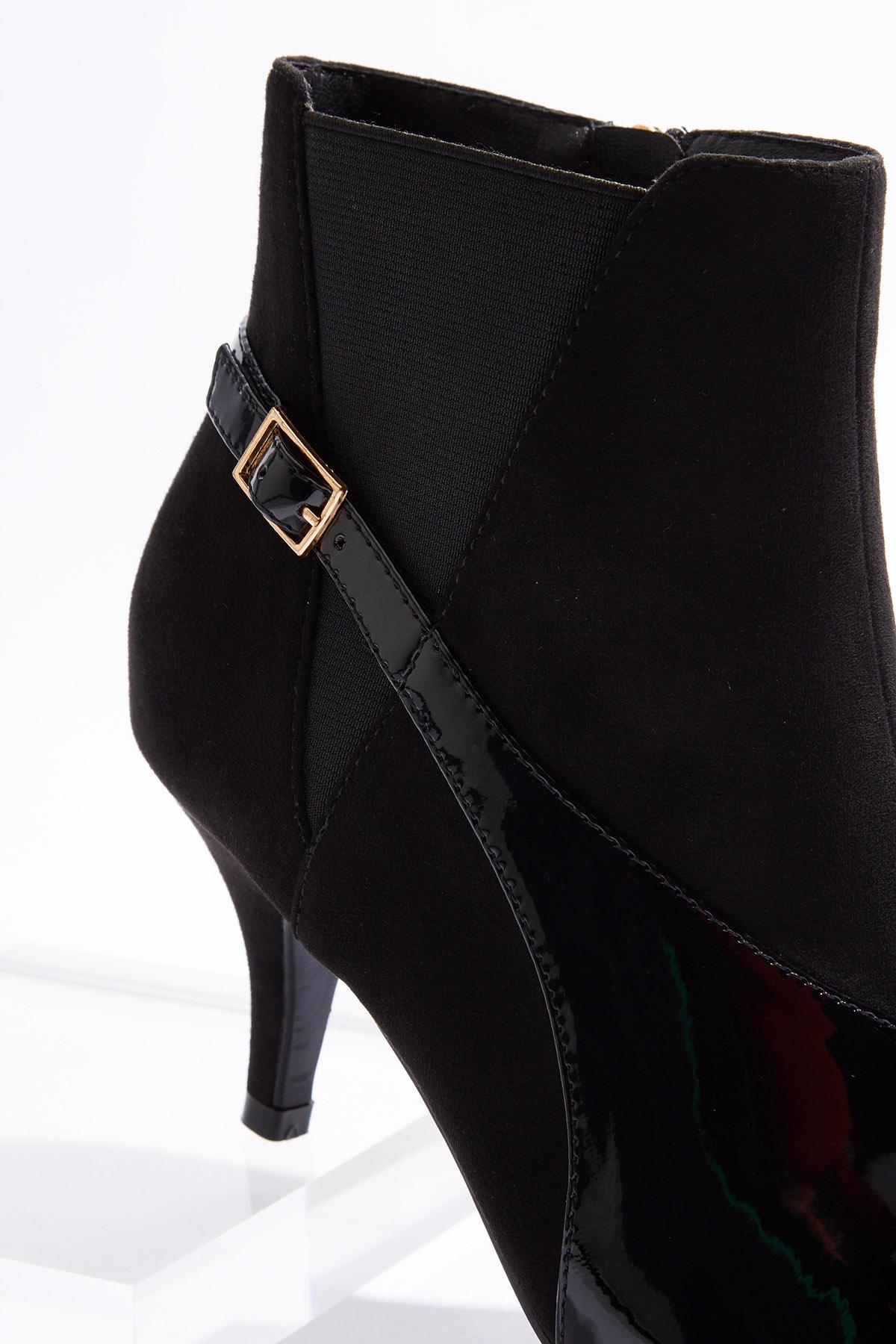 Cato Fashions Cato Patent Side Gore Heeled Booties