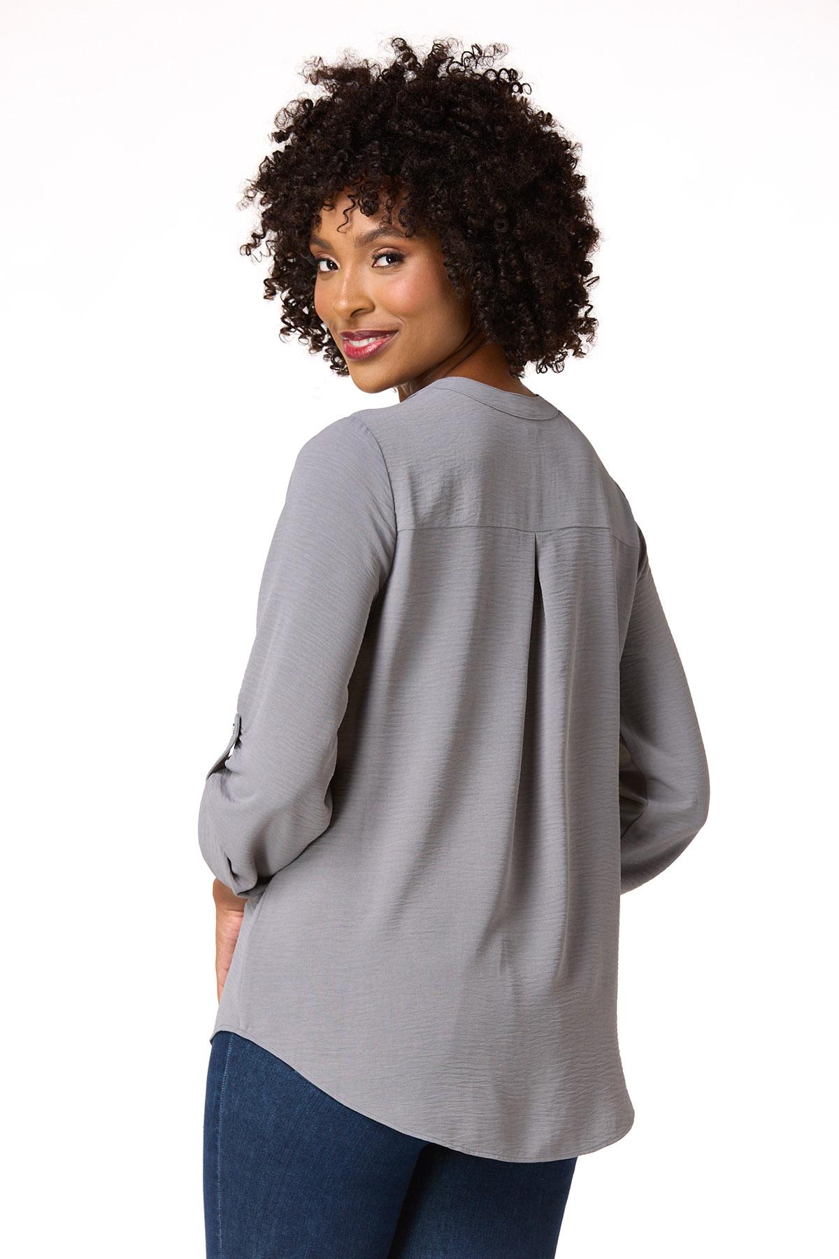 Cato Fashions | Cato Solid Zip Front Equipment Top