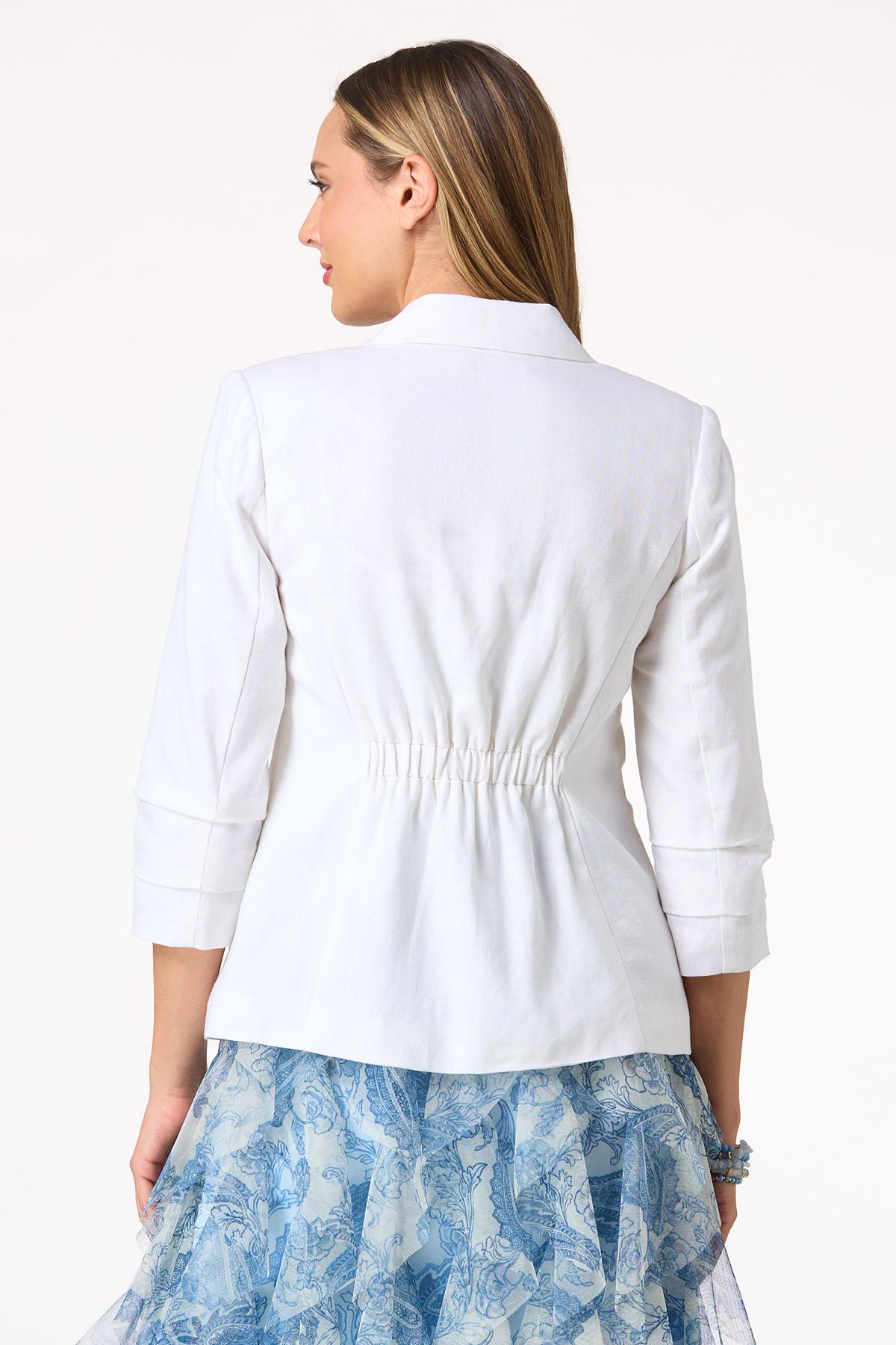  Cato Fashions | Cato Solid Linen Slant Pocket Blazer
