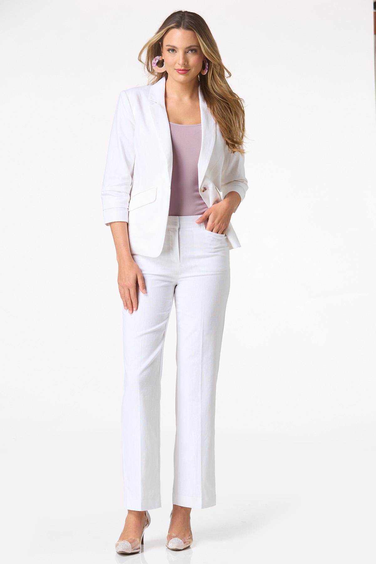  Cato Fashions | Cato Solid Linen Slant Pocket Blazer