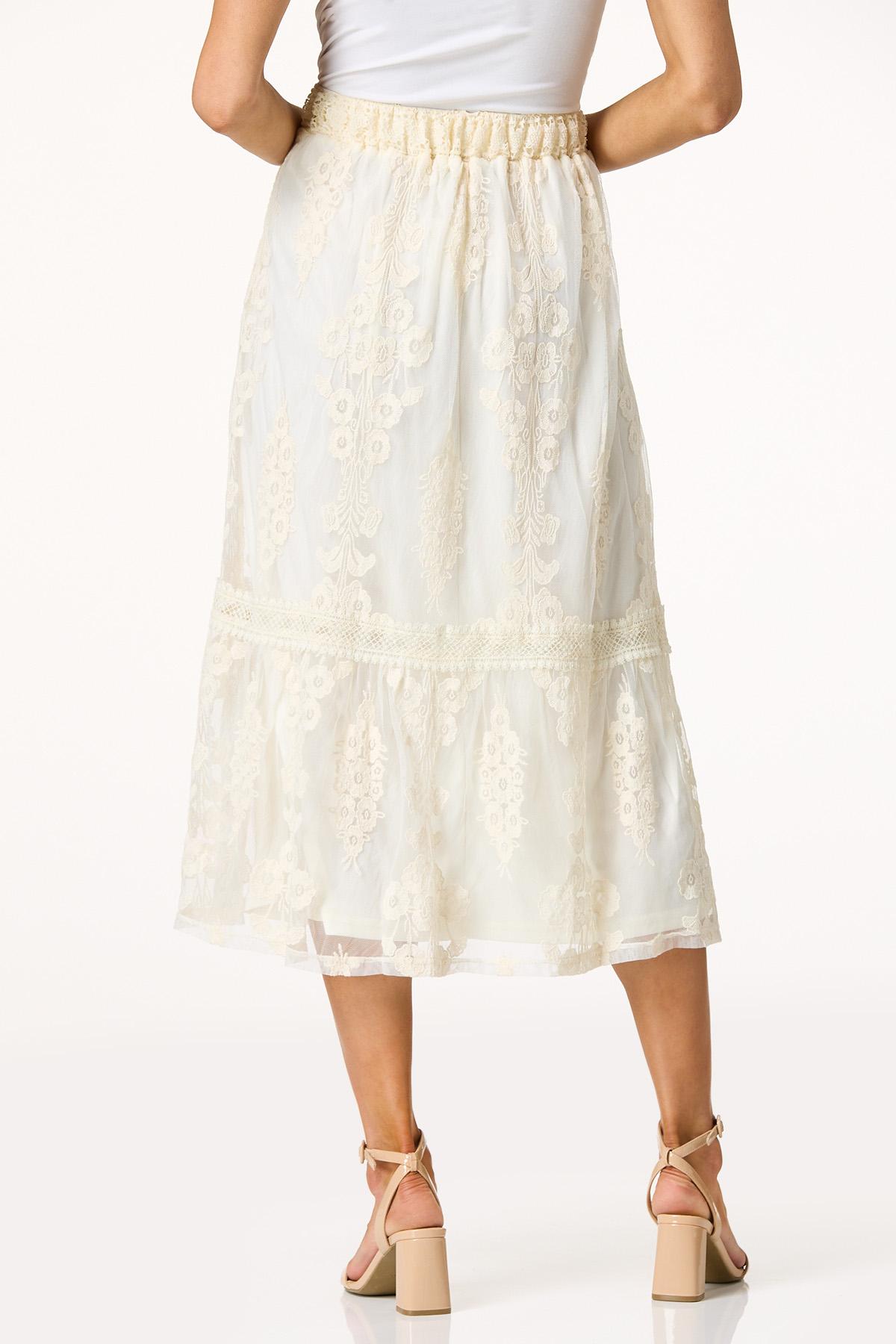 スカート [CHEMEHC] LACE MIDI SKIRT E905R304_E9063514_BLACK_2front