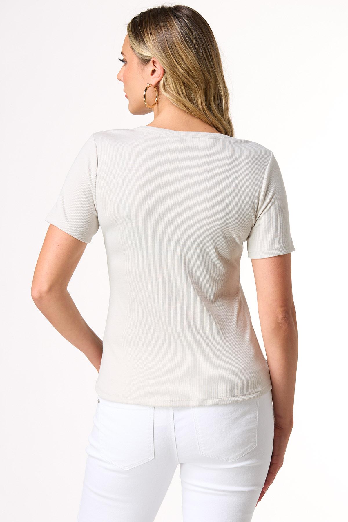  Cato Fashions | Cato Solid Ribbed Scoop Neck Top