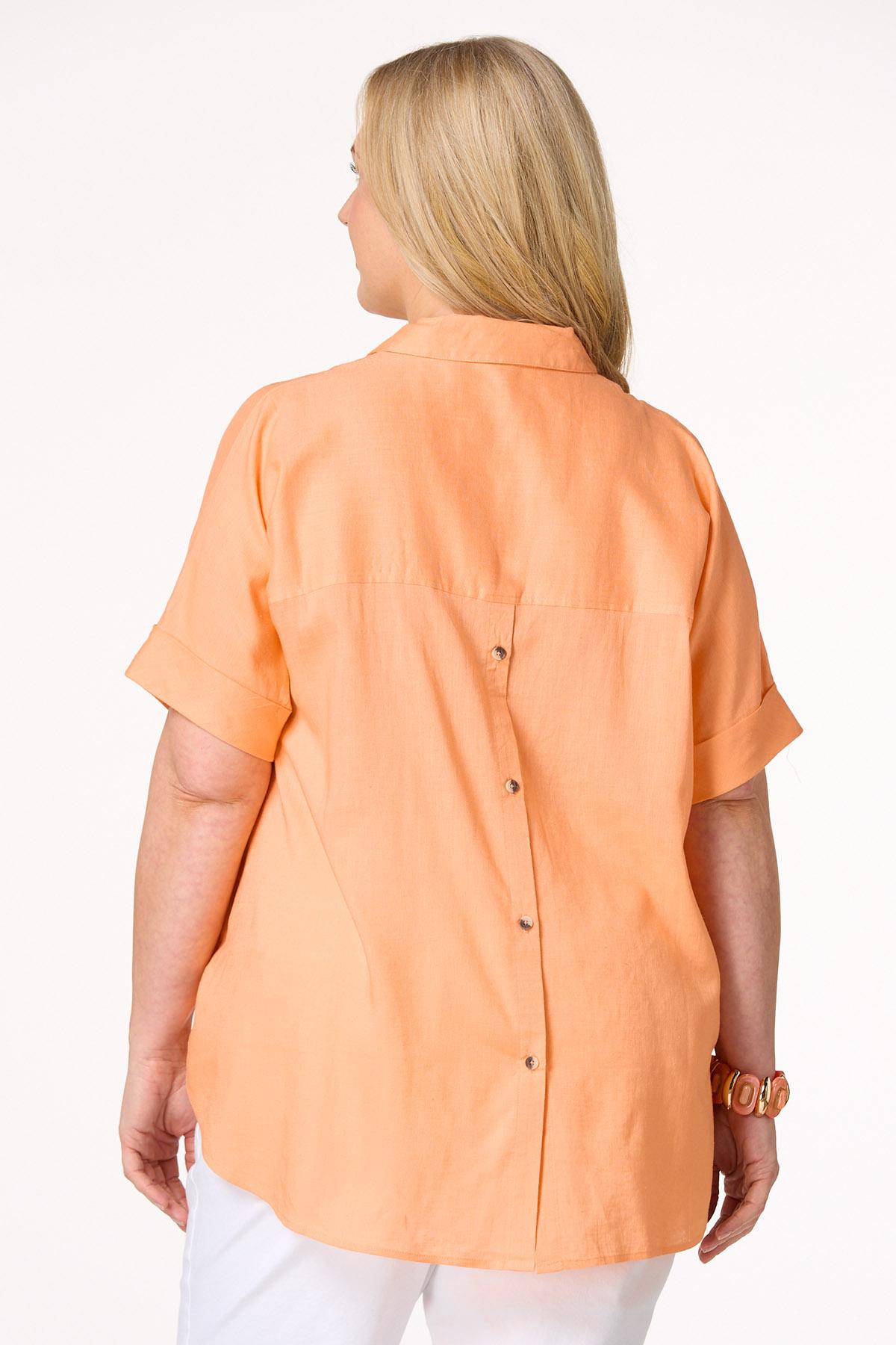 Cato Fashions | Cato Plus Size Linen Button Back Top