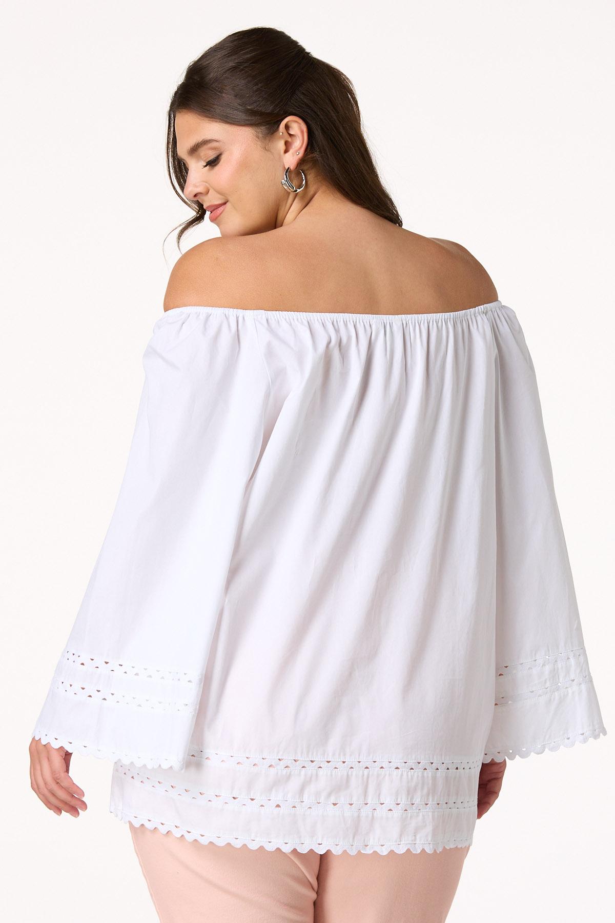  Cato Fashions | Cato Plus Size Poplin Ric Rac Trim Top