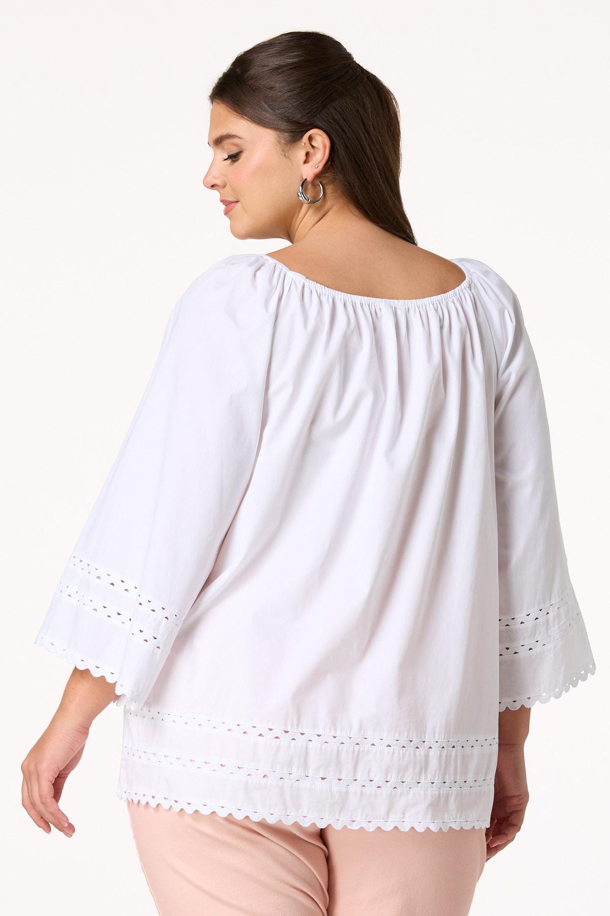  Cato Fashions | Cato Plus Size Poplin Ric Rac Trim Top