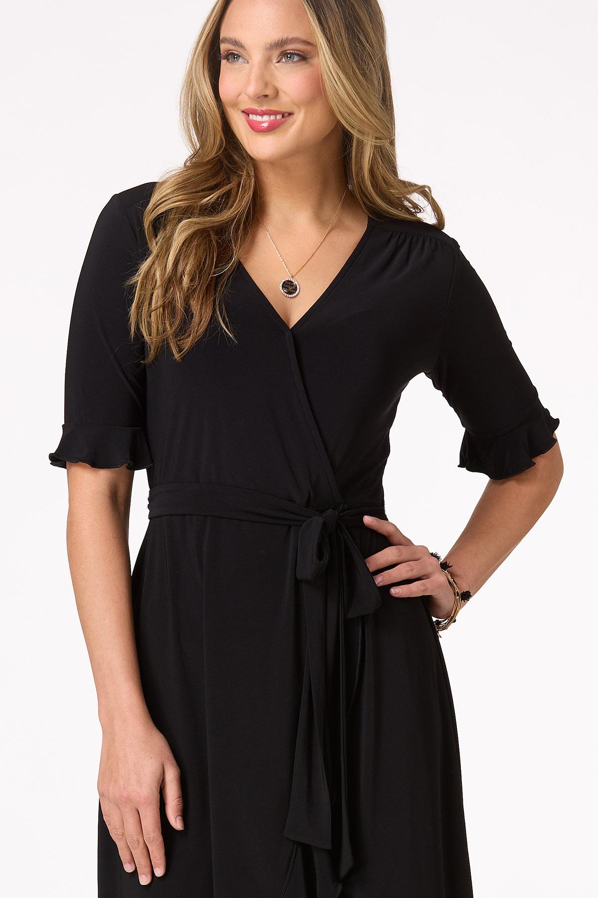  Cato Fashions | Cato Ruffled Tie Waist Wrap Dress