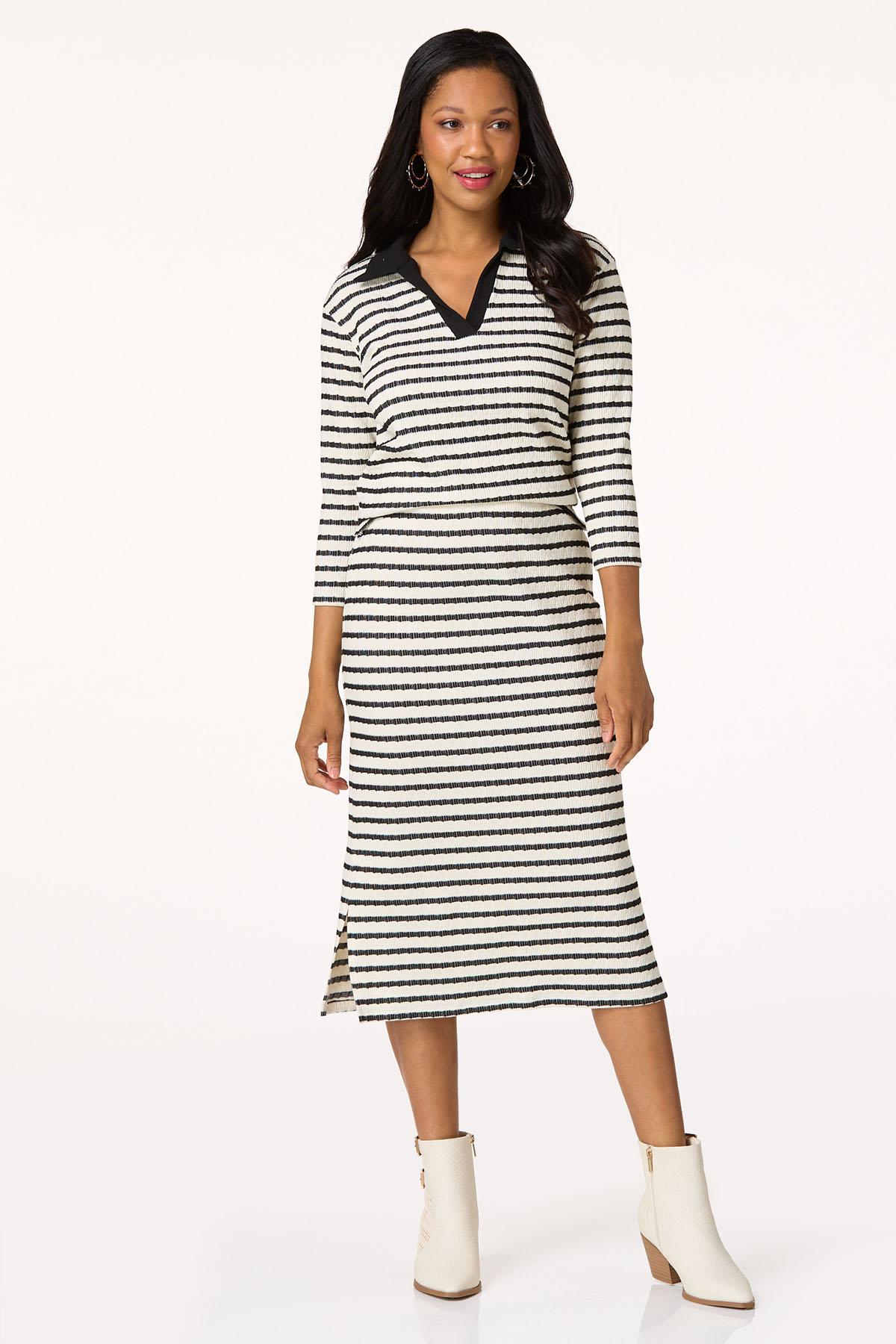 スカート Textured Stripe Skirt Cato Fashions | Cato Textured Contrast Stripe Skirt