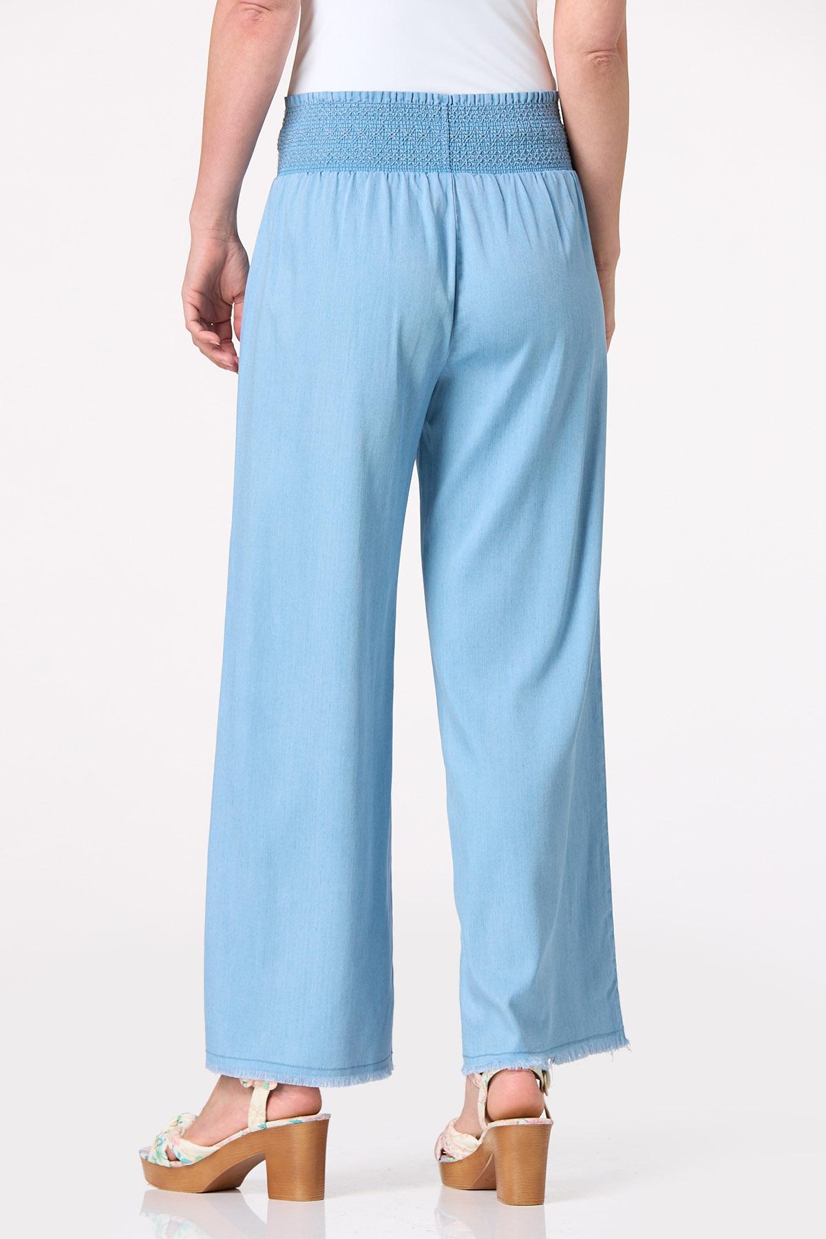 Cato Fashions | Cato Smocked Chambray Wide Leg Pants