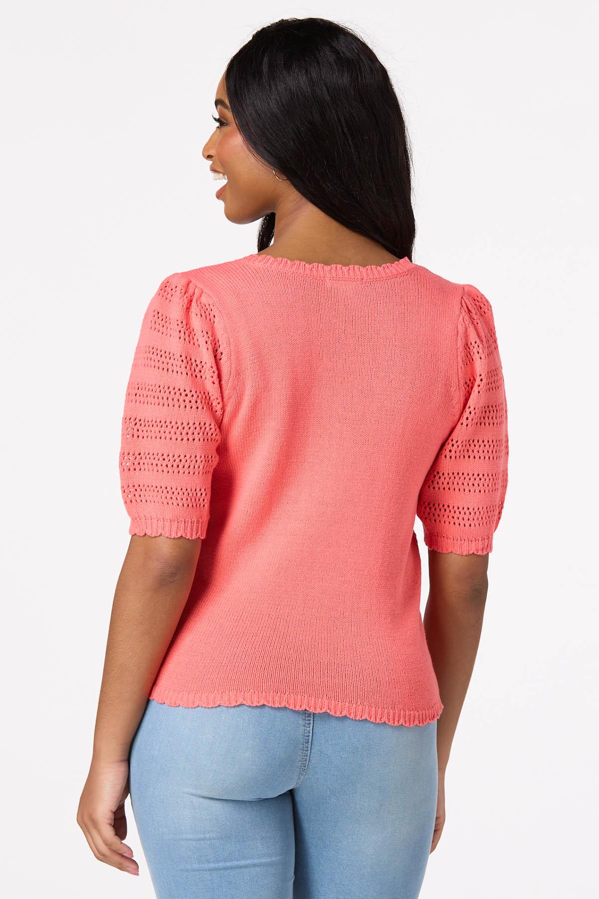  Cato Fashions | Cato Coral Open Stitch Sweater