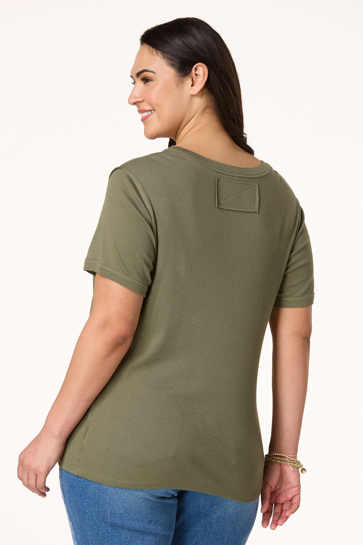 Cato Fashions | Cato Plus Size Solid Raw Edge Top