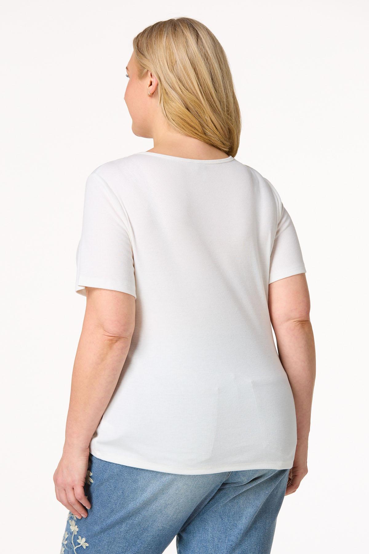  Cato Fashions | Cato Plus Size Ribbed Square Neck Top