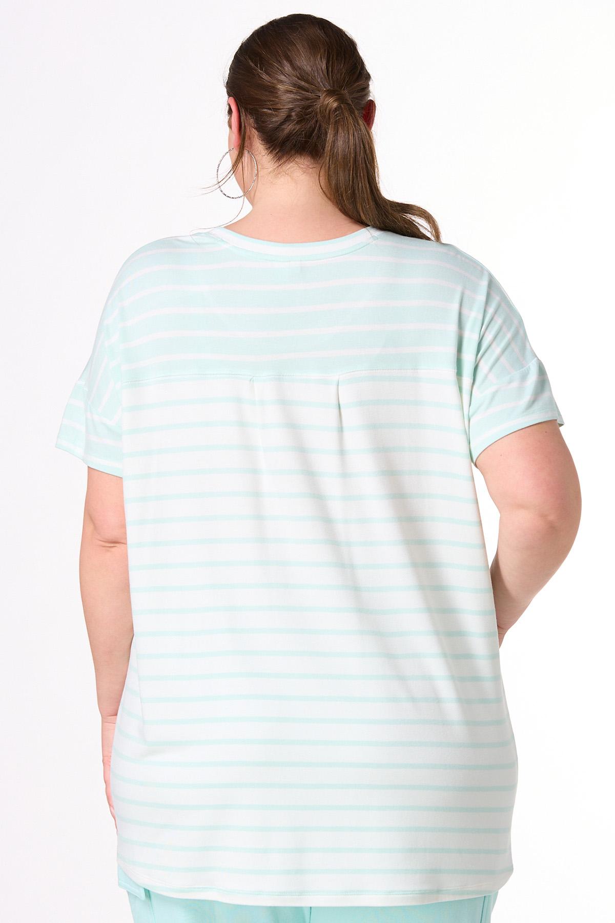 Cato Fashions | Cato Plus Size Minty Stripe French Terry Top