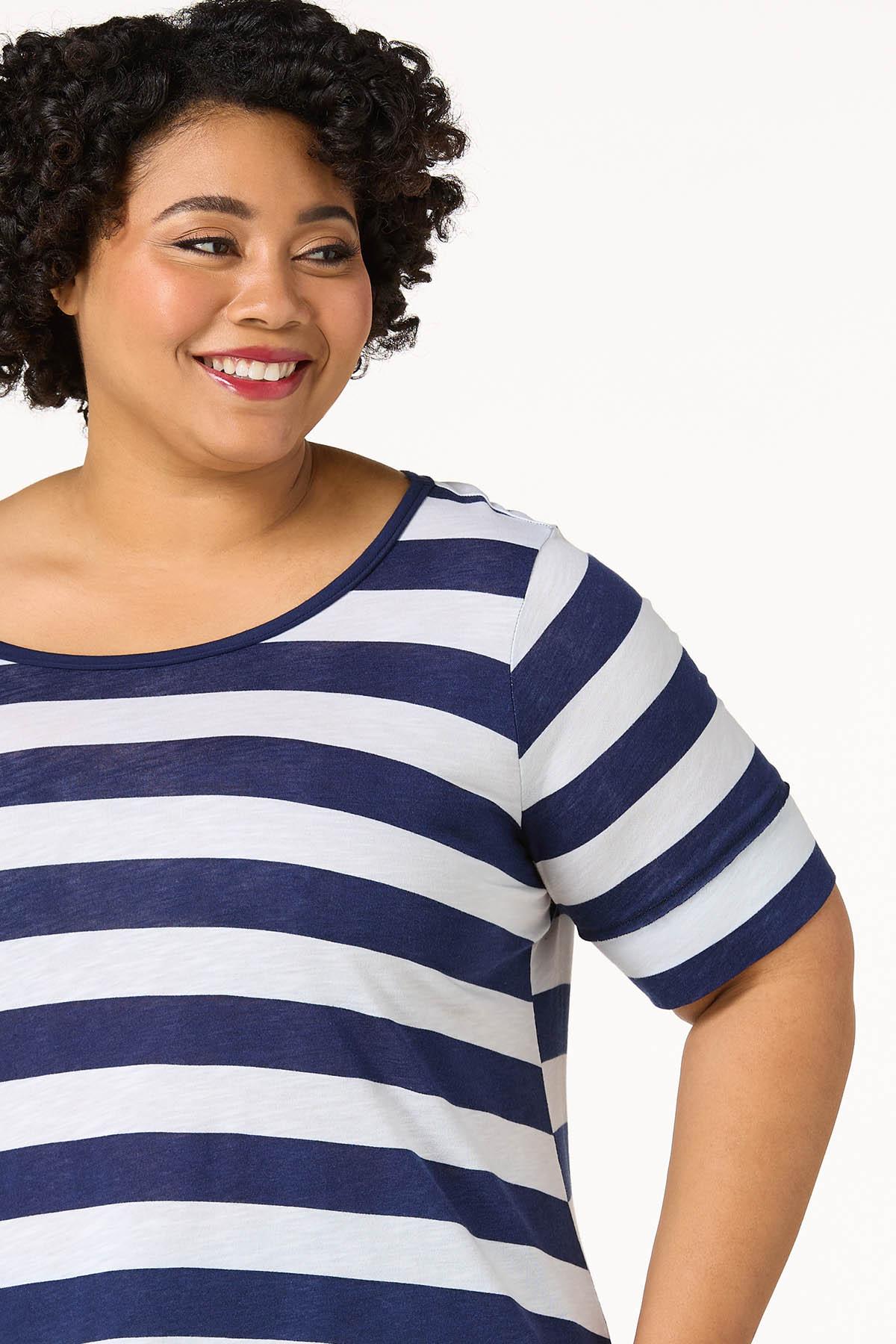  Cato Fashions | Cato Plus Size Stripe Slub Tee