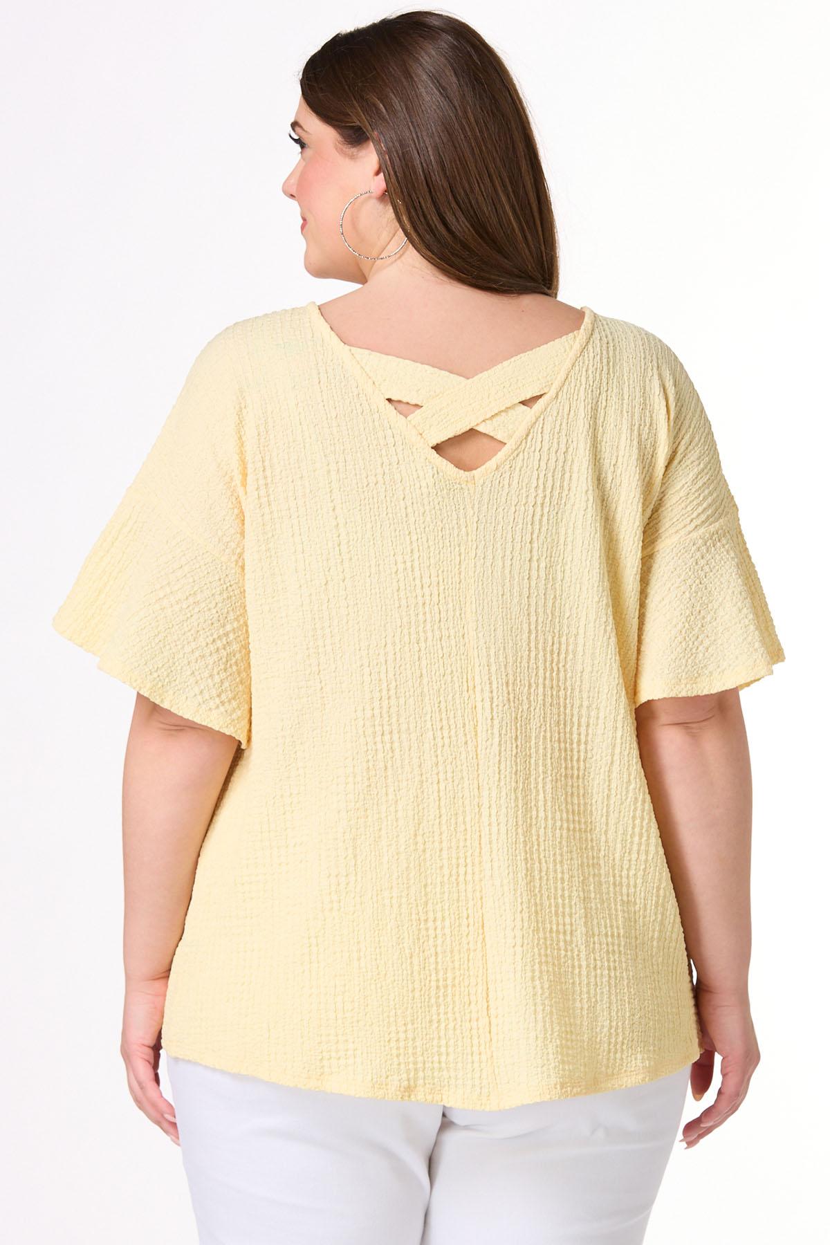 Cato Fashions | Cato Plus Size Textured Flutter Sleeve Top