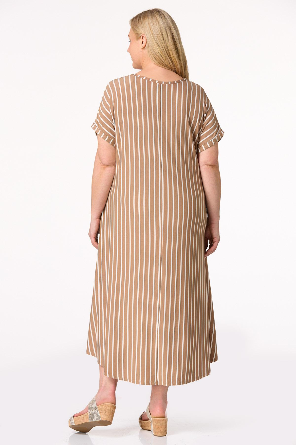  Cato Fashions | Cato Plus Size Stripe High- Low Midi Dress