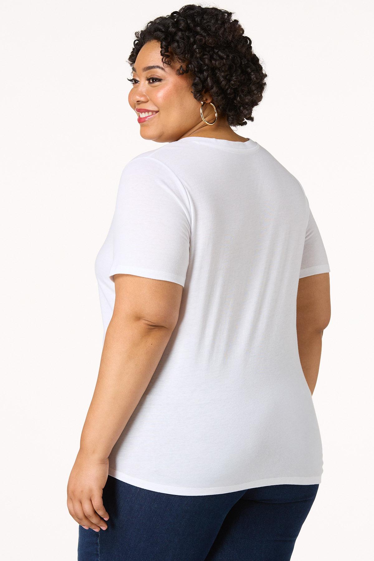  Cato Fashions | Cato Plus Size Essential V- Neck Solid Tee