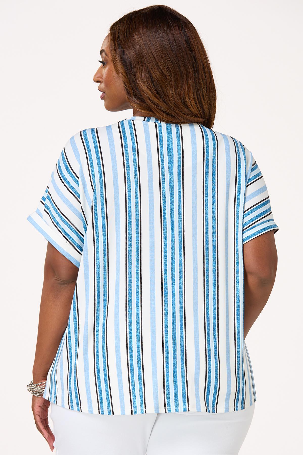 売れ筋商品|||コイン1804 カットソー トップス レディース Plus Size Cotton Stripe Dolman Short Sleeve Top Mustard Ivory COIN 1804 Women's Stripe Yoke Dolman Top White-Navy Short
