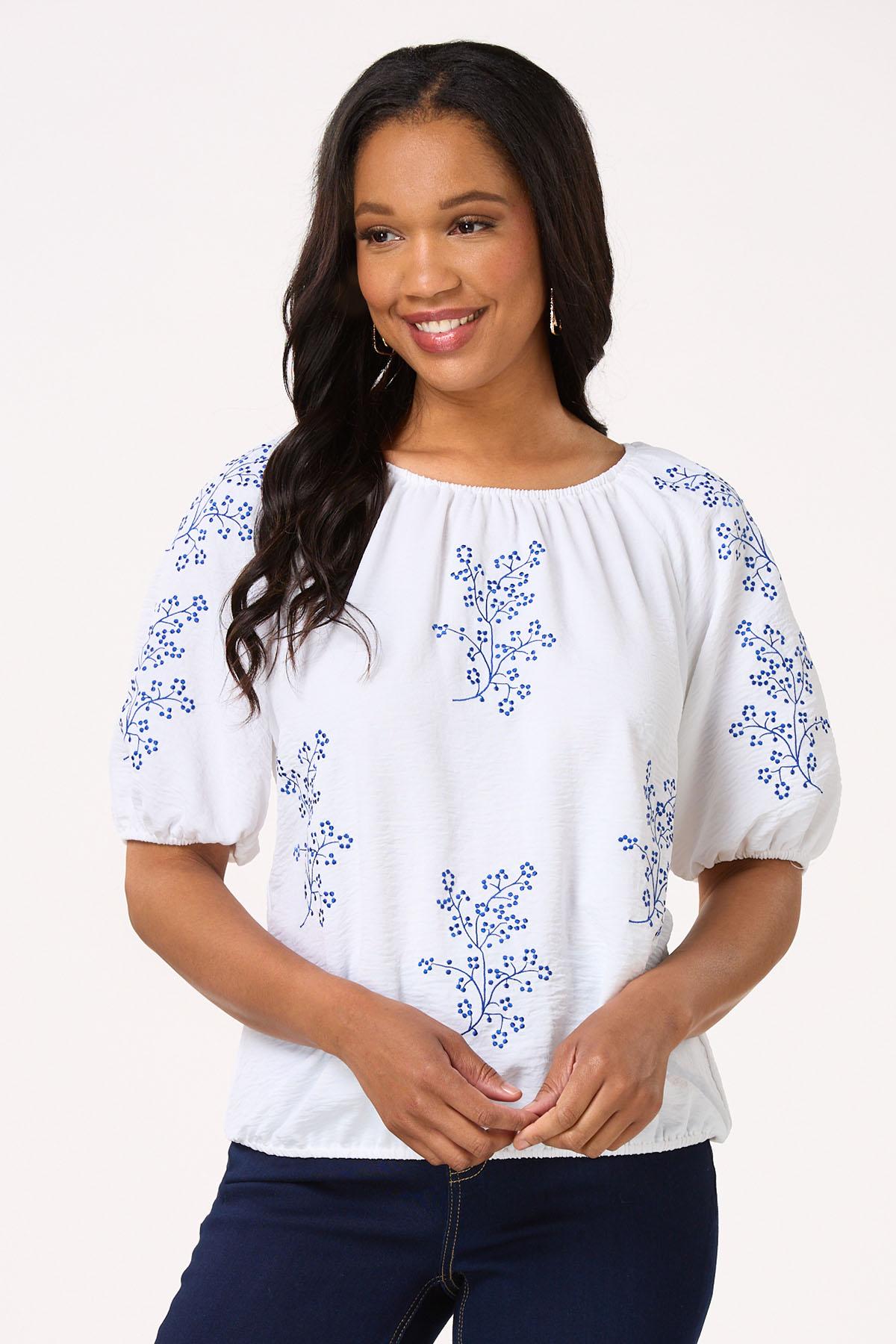 Cato Fashions | Cato Off Shoulder Embroidered Top