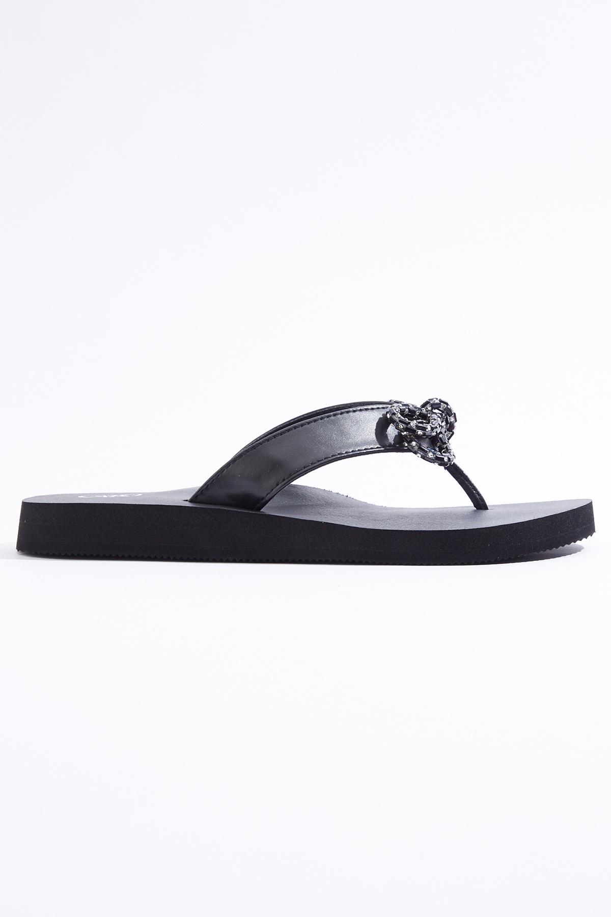  Cato Fashions | Cato Rhinestone Tube Bow Flip Flops