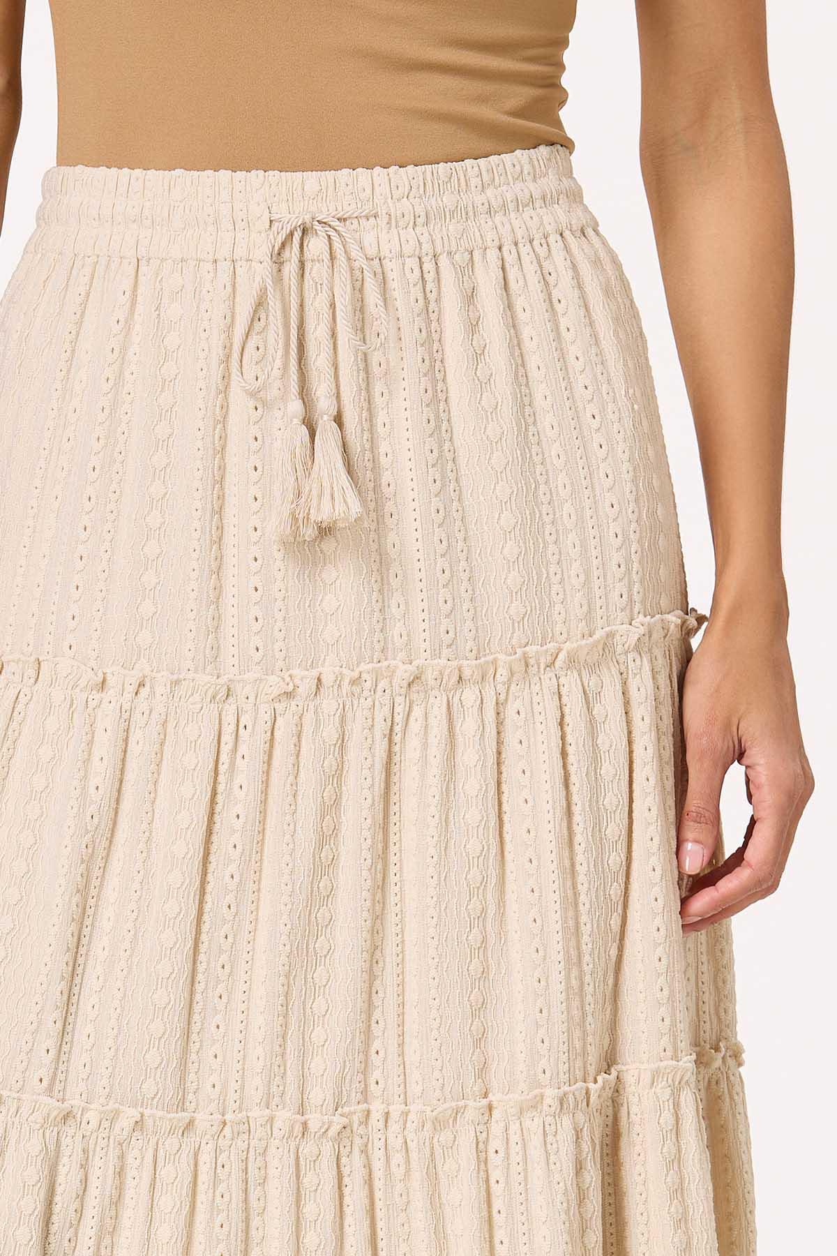 スカート laubeblanc Cotton Tiered skirt Cotton Tiered skirt – L'AUBE BLANC