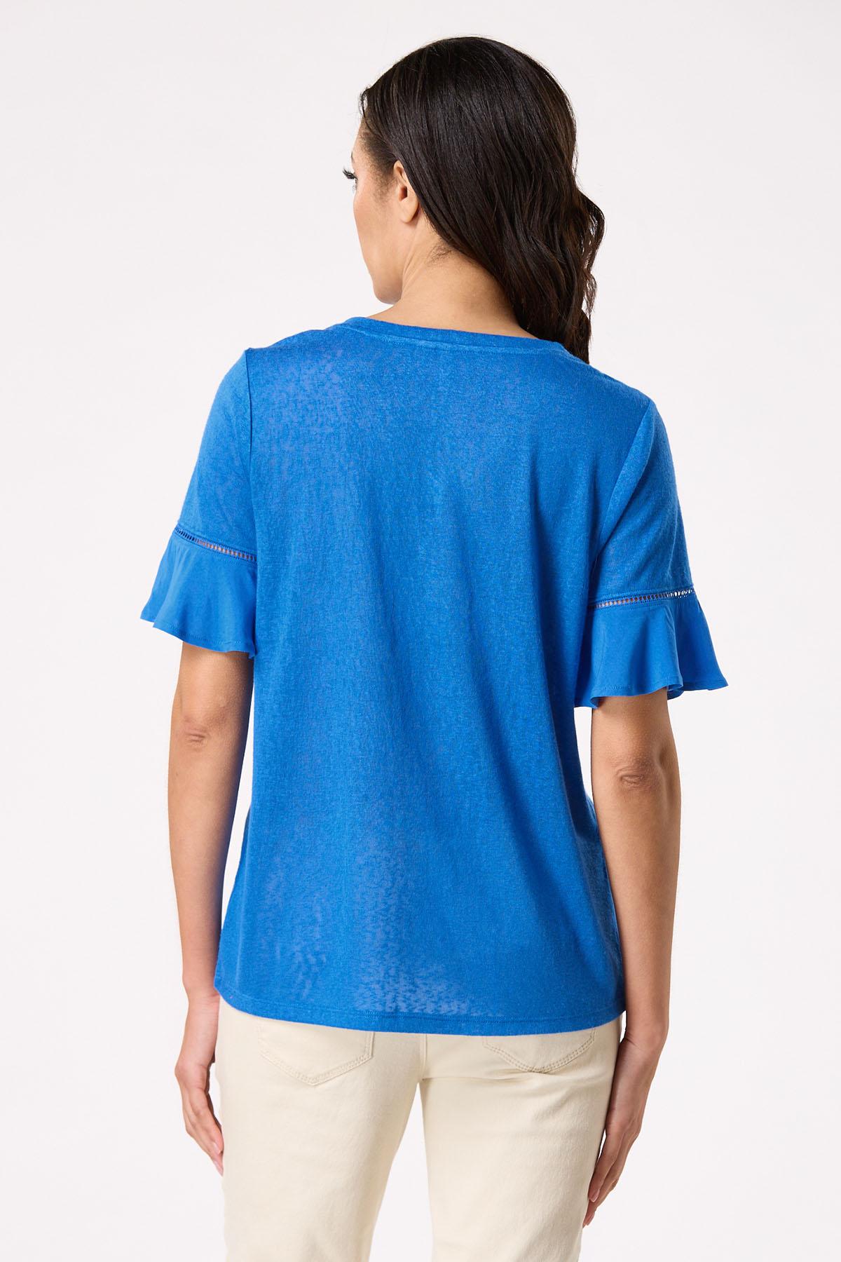  Cato Fashions | Cato Blue Flutter Sleeve Top