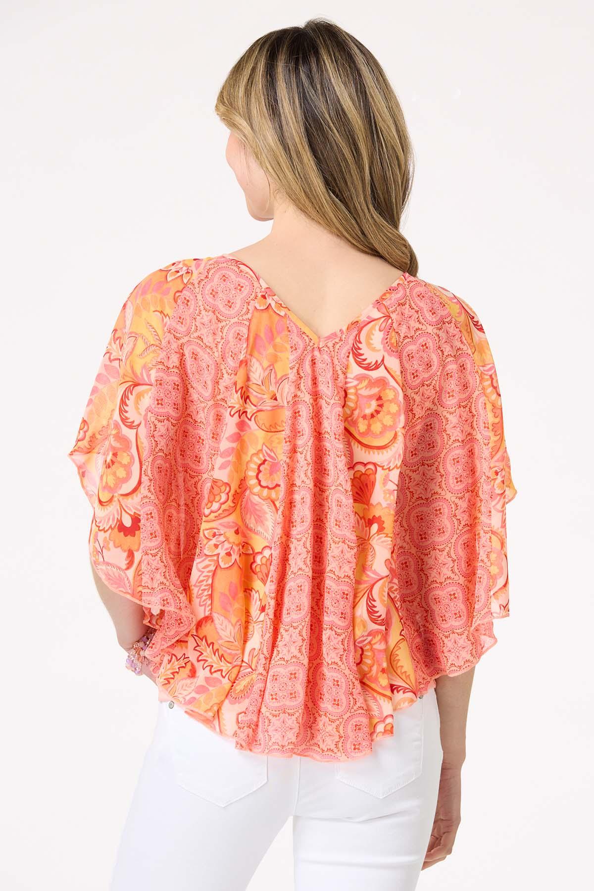  Cato Fashions | Cato Peach Floral Capelet
