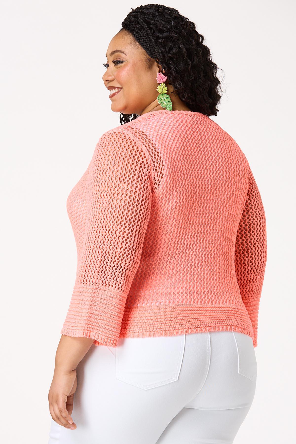  Cato Fashions | Cato Plus Size Open Stitch Cardigan