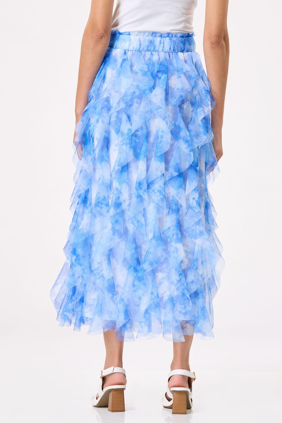 Cato Fashions | Cato Tie Dye Ruffled Mesh Skirt