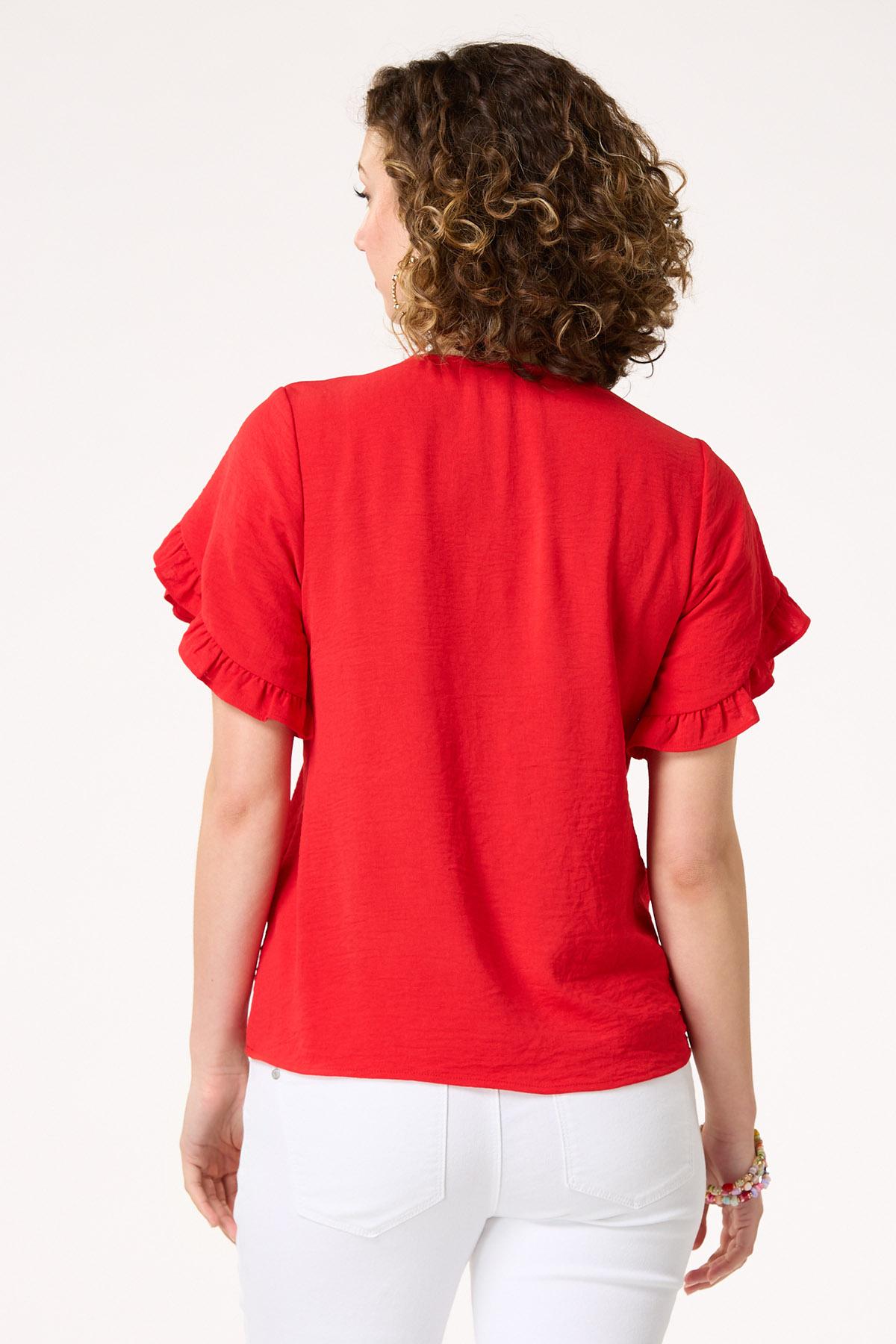  Cato Fashions | Cato Flowy Ruffled Sleeve Top