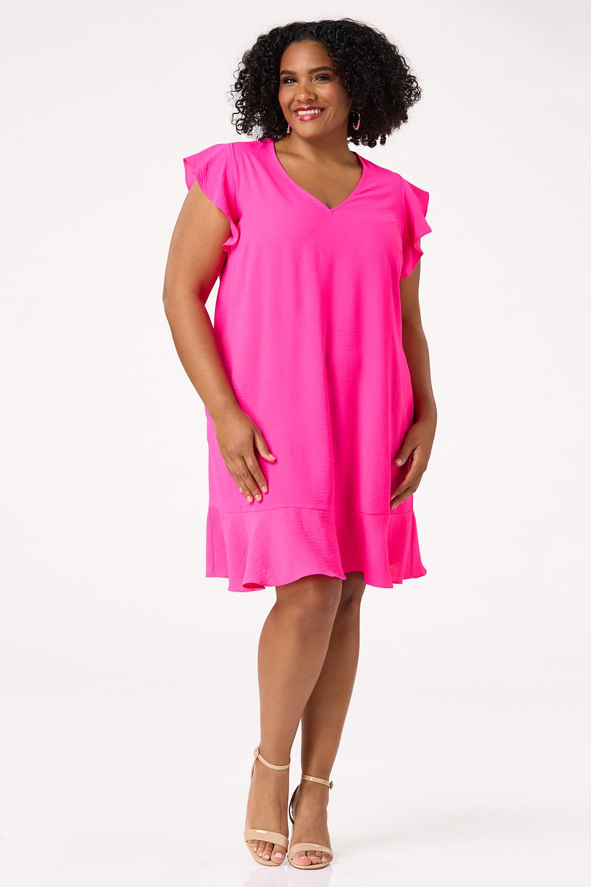  Cato Fashions | Cato Plus Size Pink Flounced Hem Dress