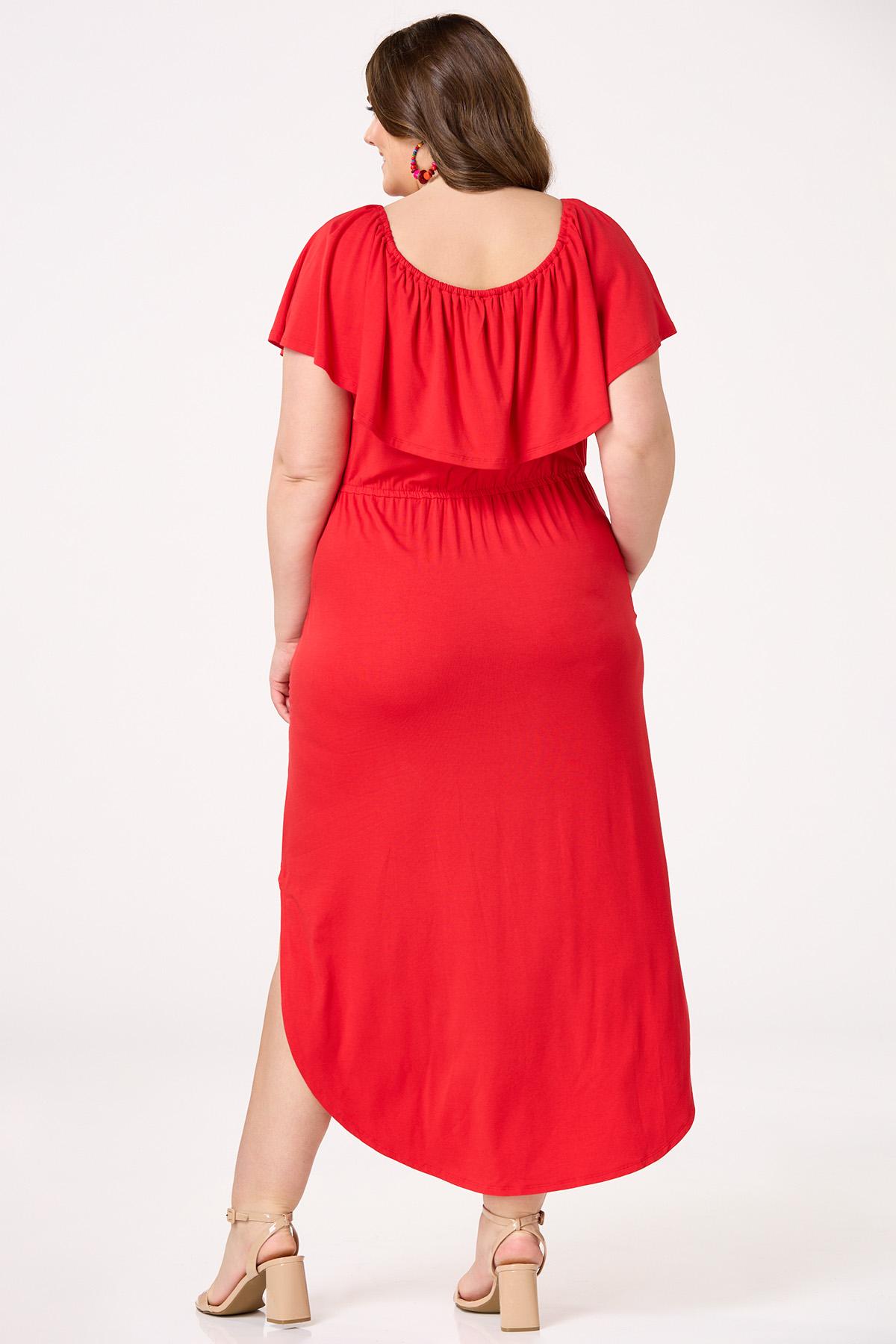  Cato Fashions | Cato Plus Size Red Off Shoulder Maxi Dress