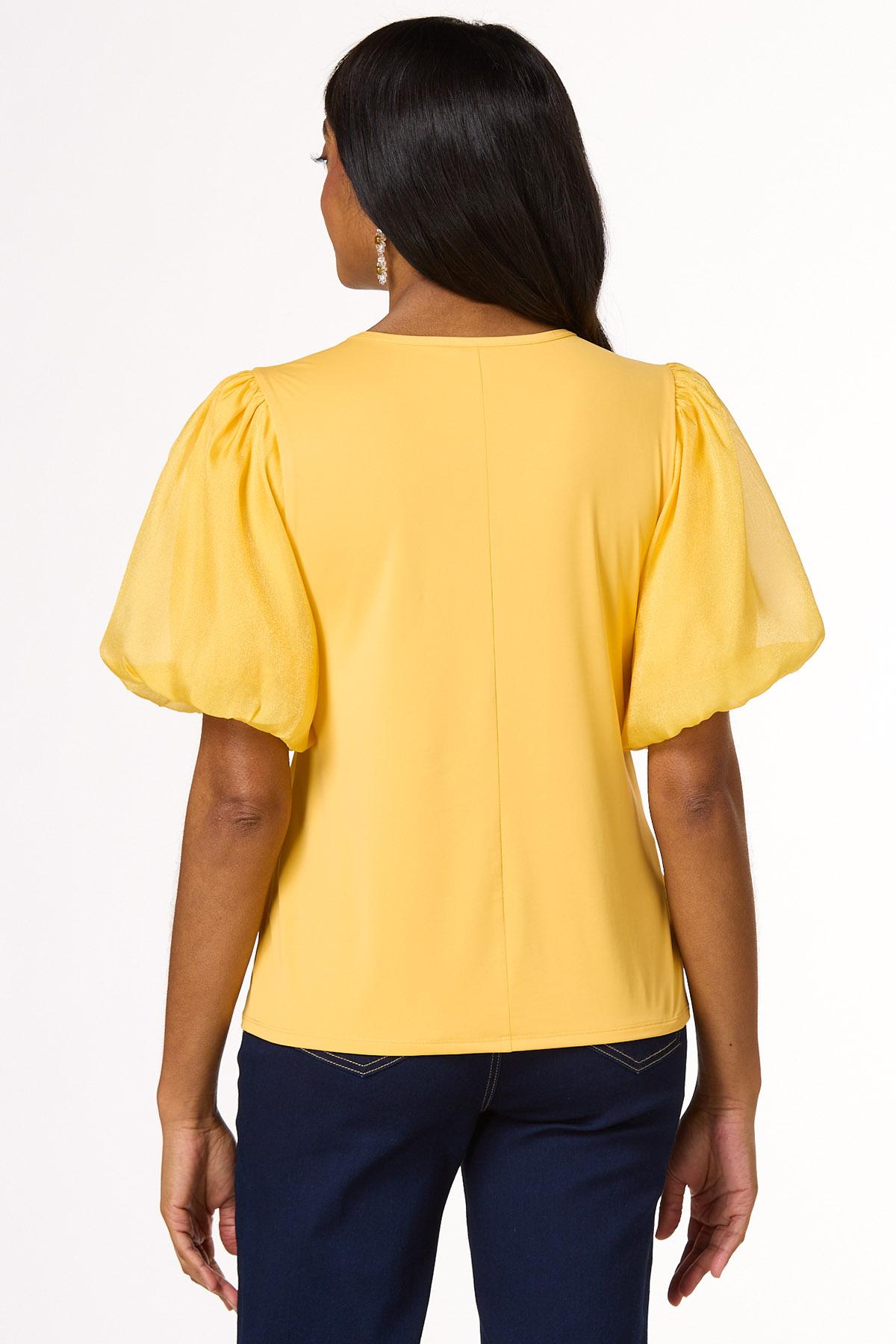 Cato Fashions | Cato Solid Bubble Sleeve Top