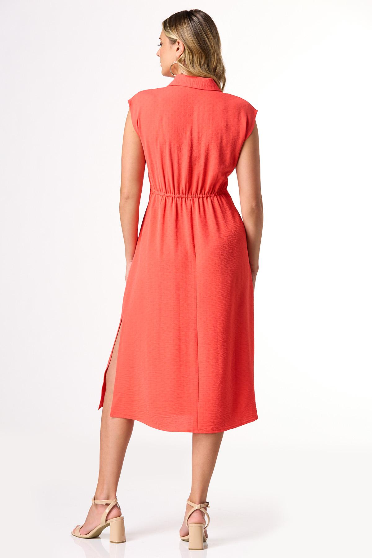 Cato Fashions | Cato Coral Tie Waist Shirt Dress