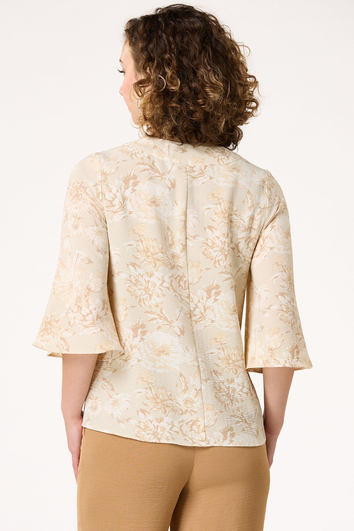  Cato Fashions | Cato Natural Floral Tie Front Top
