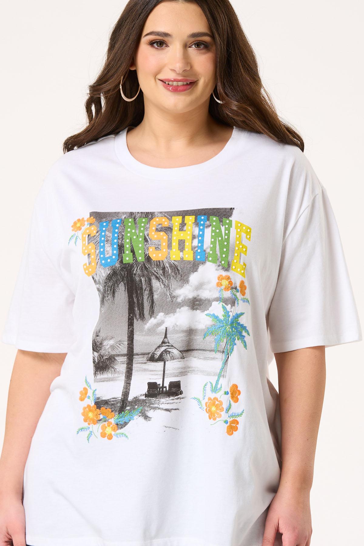  Cato Fashions | Cato Plus Size Sunshine Pearl Stud Tee