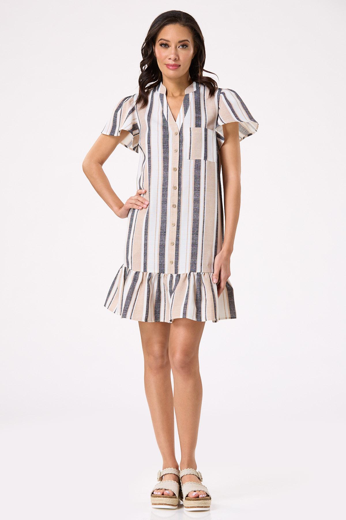  Cato Fashions | Cato Stripe Ruffled Hem Dress