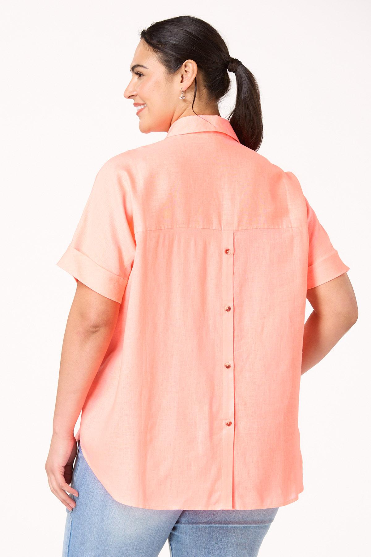  Cato Fashions | Cato Plus Size Button Back Linen Shirt