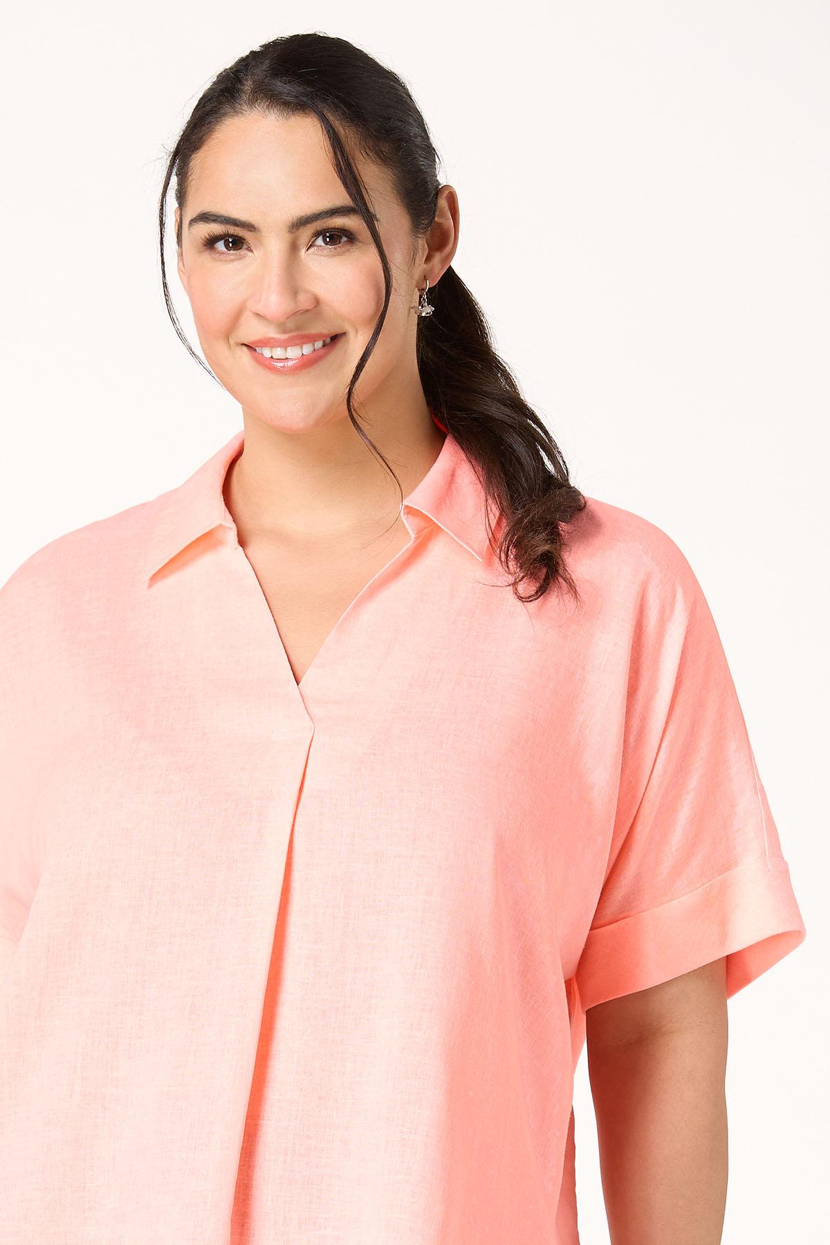  Cato Fashions | Cato Plus Size Button Back Linen Shirt