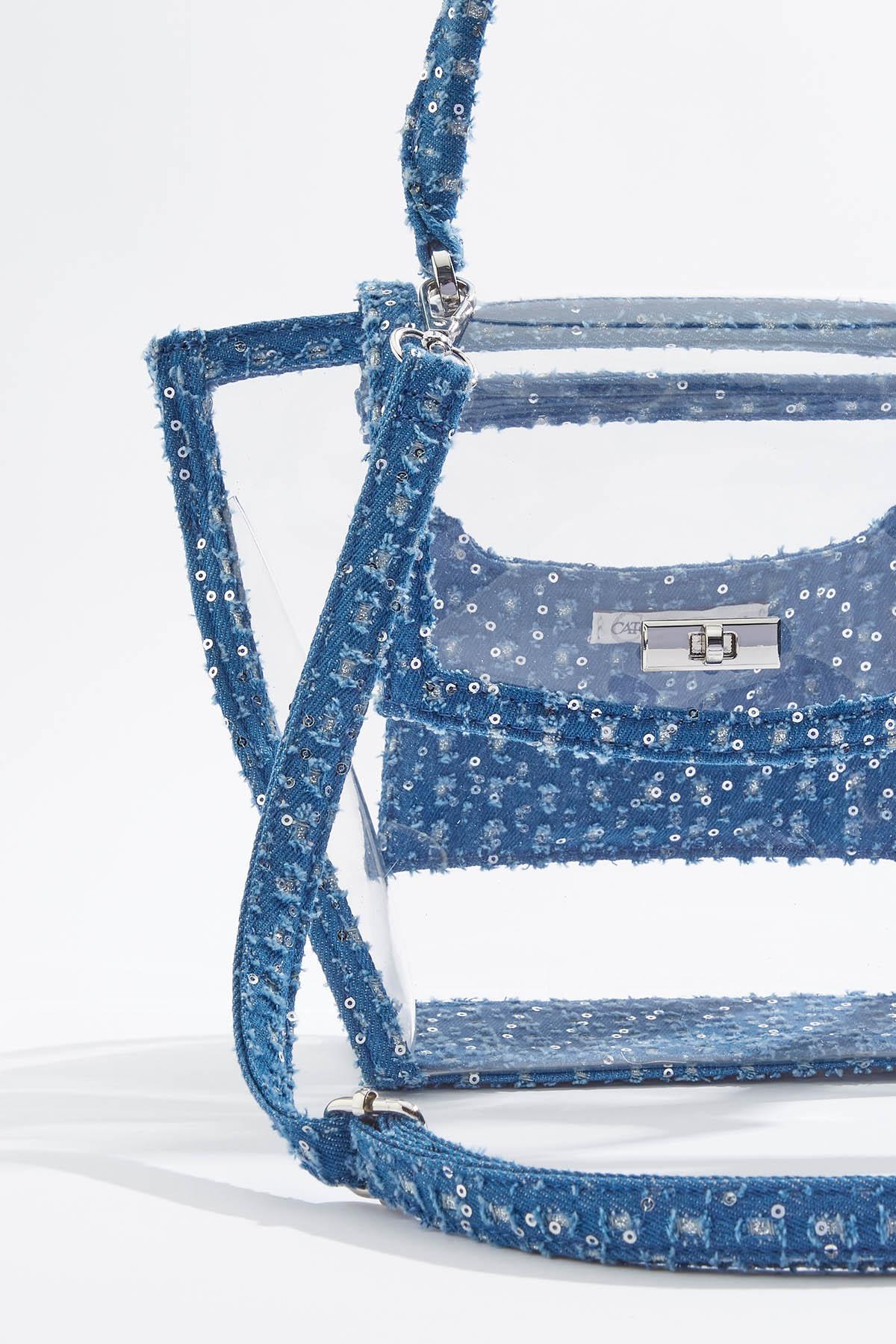  Cato Fashions | Cato Denim Trim Lucite Satchel