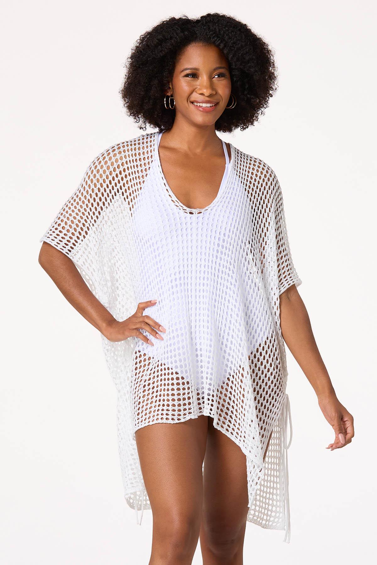 Cato Fashions | Cato Open Weave Fringe Poncho