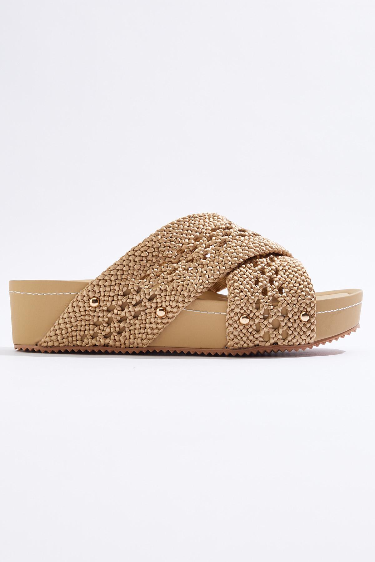  Cato Fashions | Cato Fabric Crossband Flatform Sandals