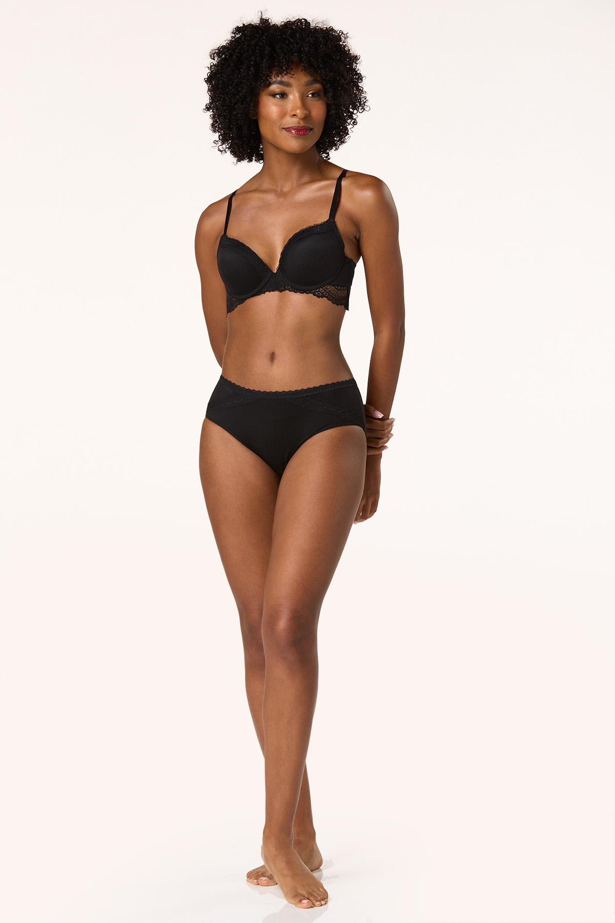 Cato Fashions | Cato Plus Size Lace Trim Leopard Black Panty Set