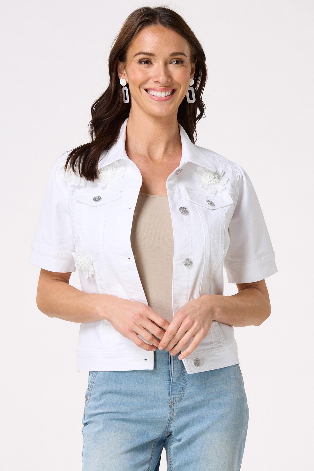 Cato Fashions | Cato 3d Flower Short Sleeve Denim Jacket
