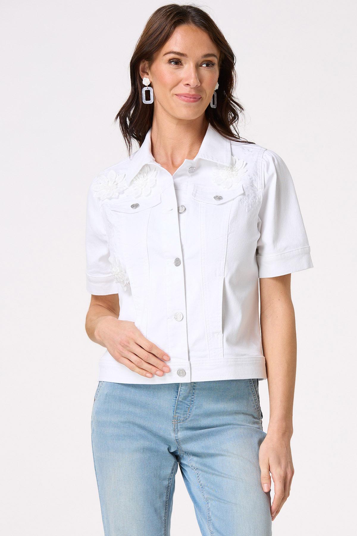 Cato Fashions | Cato 3d Flower Short Sleeve Denim Jacket