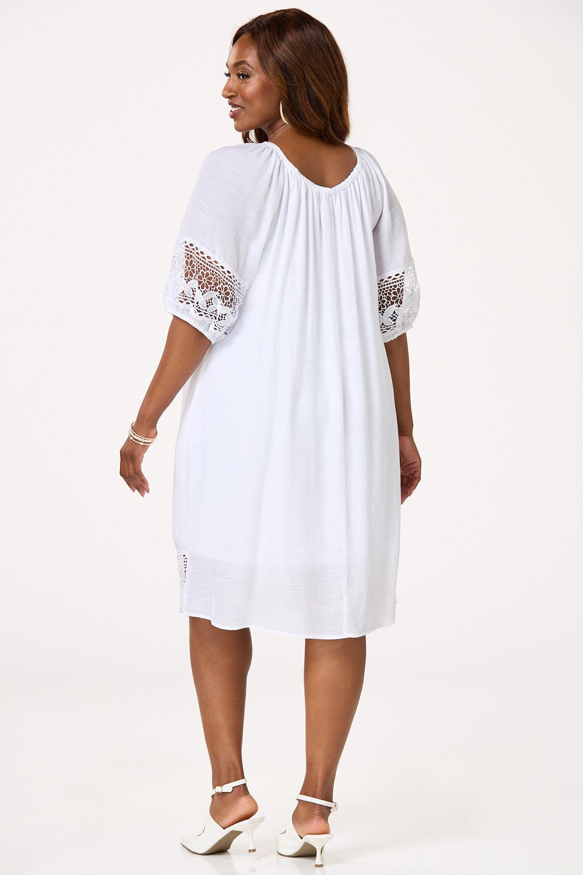  Cato Fashions | Cato Plus Size Textured Lace Trim Swing Dress