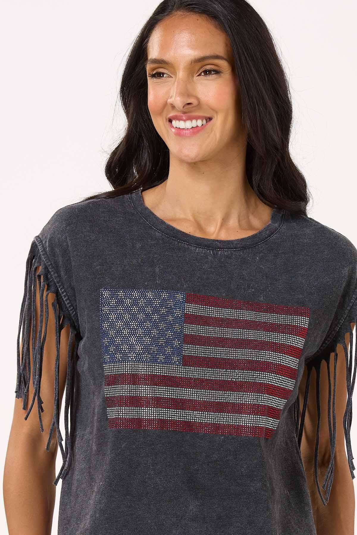 Cato Fashions | Cato Embellished Flag Fringe Top
