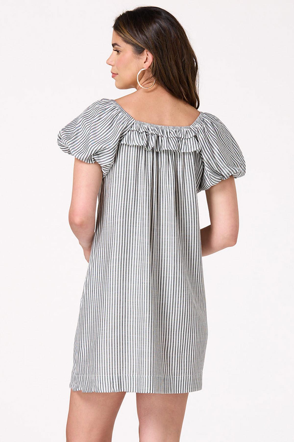  Cato Fashions | Cato Stripe Puff Sleeve Swing Dress