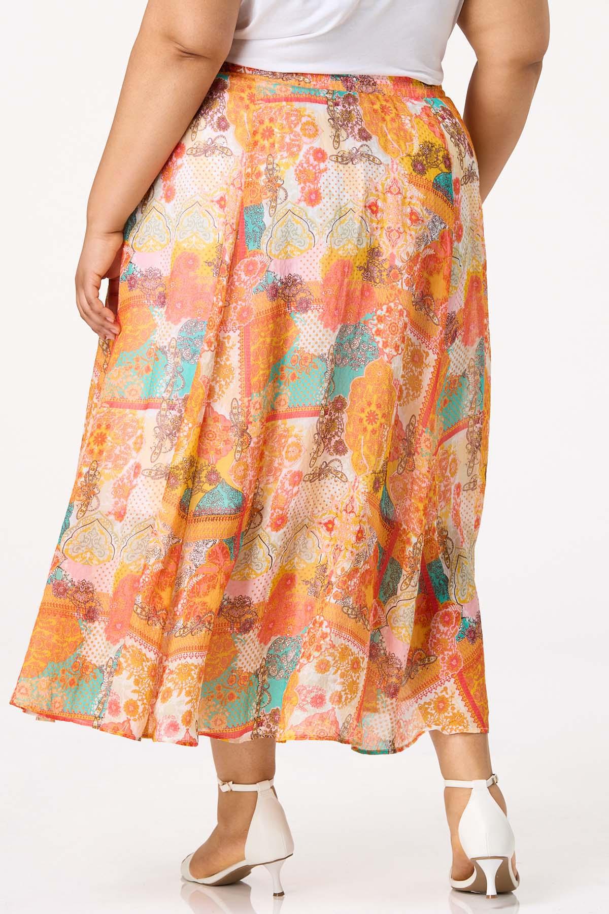  Cato Fashions | Cato Plus Size Printed Flowy Maxi Skirt
