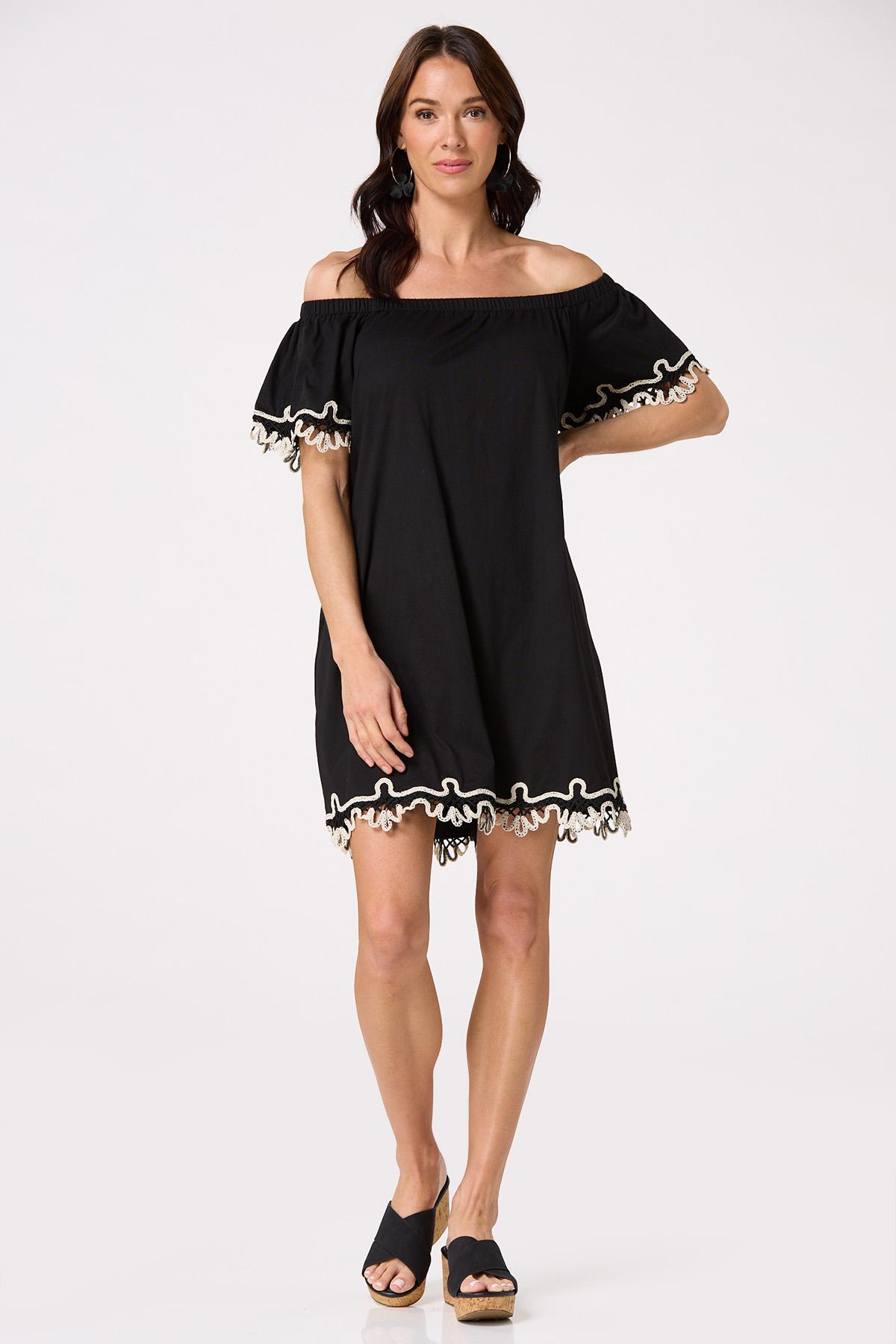  Cato Fashions | Cato Crochet Trim Swing Dress
